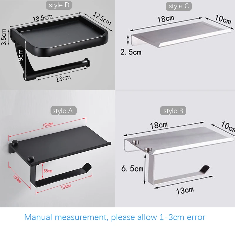 

Stainless Steel Toilet Paper Holder Bathroom Wall Mount WC Paper Phone Holder Shelf Towel Roll shelf Accessories