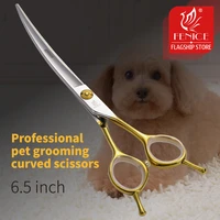 fenice 6 5 inch professional grooming shears curved scissors for dogs japanese 440c cutting tools for pet beautician