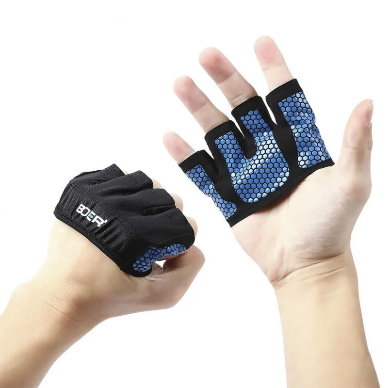 

1 Pair Yoga Exercise Workout Half Finger Gloves Fitness Training Weightlifting Hand Grip Palm Protector Sport Gym Finger Support