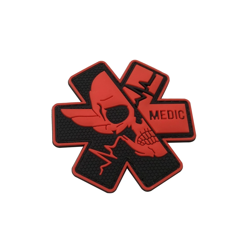 Сувениры тактическая вышивальная нашивка 3D ПВХ медицинские нашивки с черепом