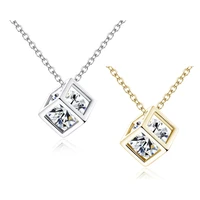 new arrival crystal rhinestone pendant necklace for women fashion goldsilver color square clavicle necklace wedding jewelry