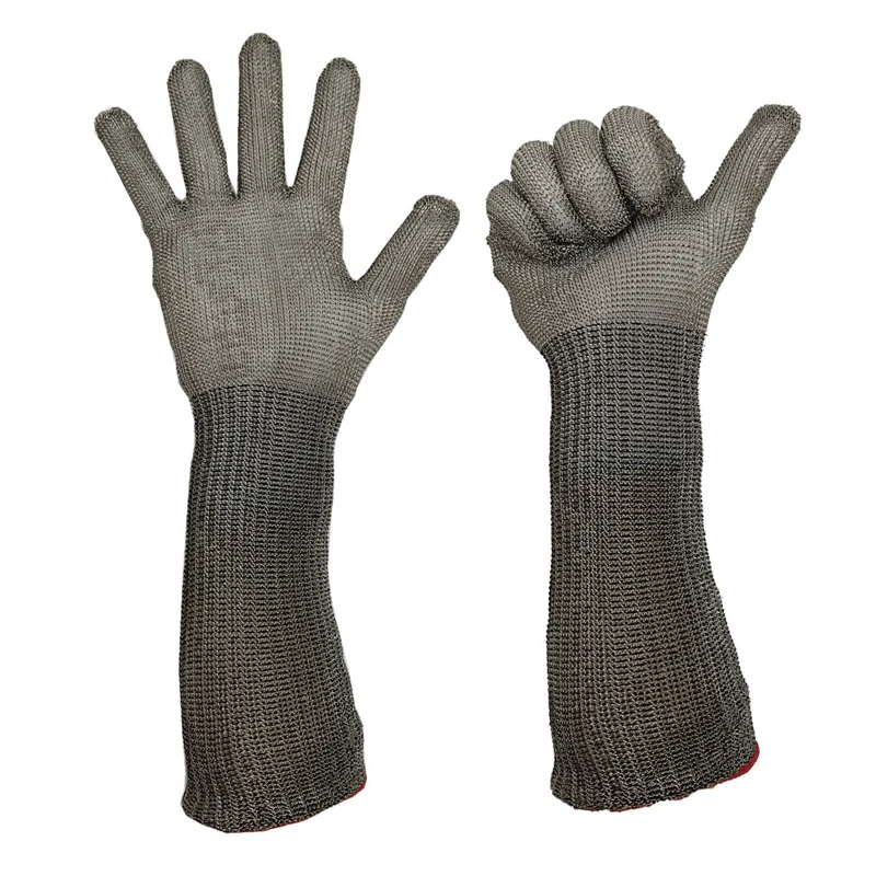 Плетеные перчатки из нержавеющей стали защищающие от порезов сетчатые рабочие