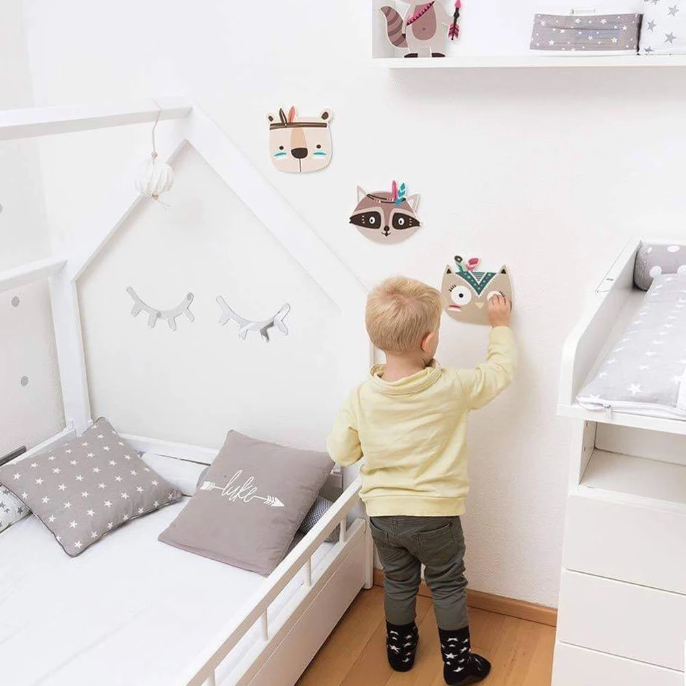 Милые настенные наклейки плакаты деревянные INS Декор плащи краска для детской