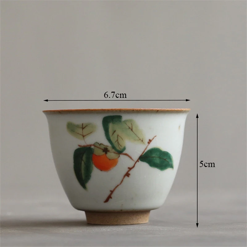 Фарфоровая Ручная роспись Камелия хурма кунг-фу кружка для воды традиционная