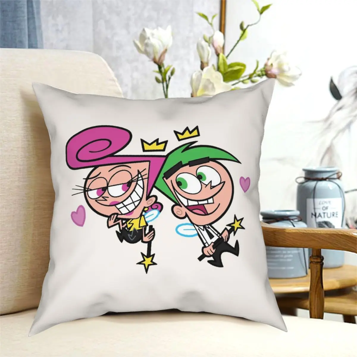 

Квадратная подушка Cosmo Wanda, чехол из полиэстера, креативная Декоративная Подушка на молнии, чехол для телефона