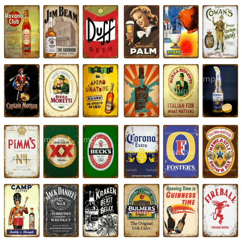 Пива для Винтаж металлическая жестяная вывеска декоративная табличка пивной бар