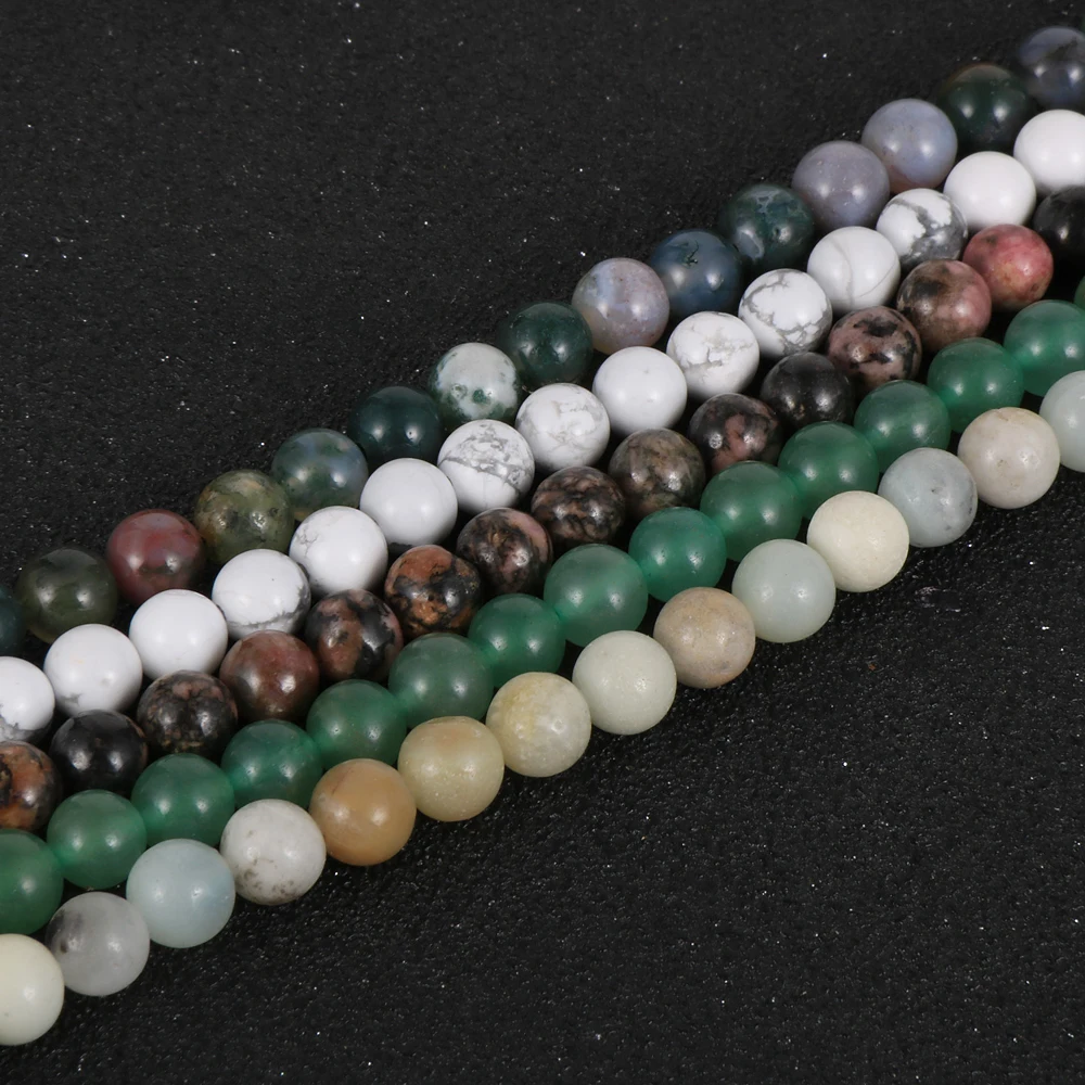 Женское Ожерелье из натурального камня флюорита аметистов бусин опал Агаты