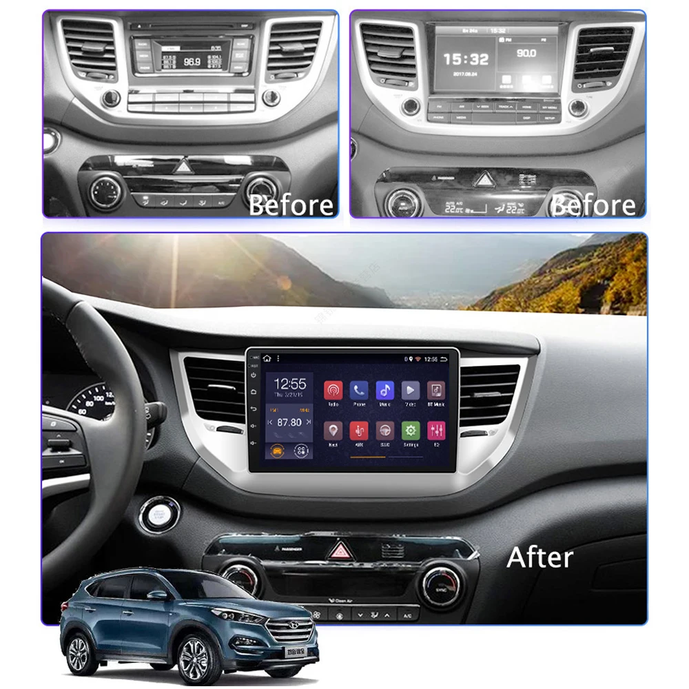 Автомобильный радиоприемник для hyundai Tucson 2015-2018 мультимедийный плеер dvd