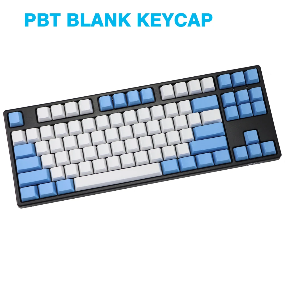 Пустые 87 ключей ANSI ISO раскладка толстые PBT Keycap Белый Синий капли цвета соответствующие брелки OEM