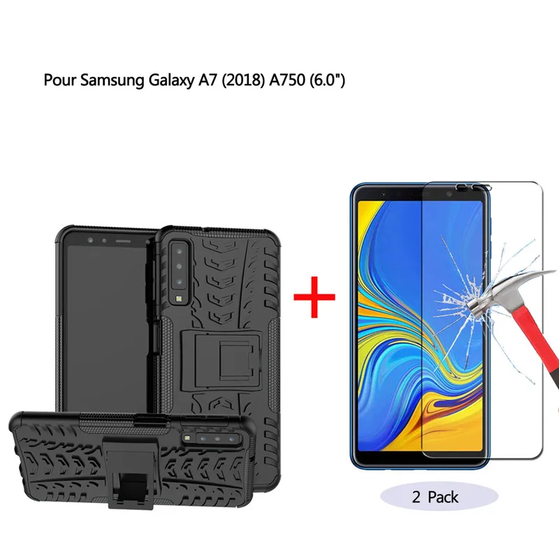 Для Samsung Galaxy A7 2018 чехол из мягкого силикона ТПУ и ПК ударопрочный анти-осенний HD