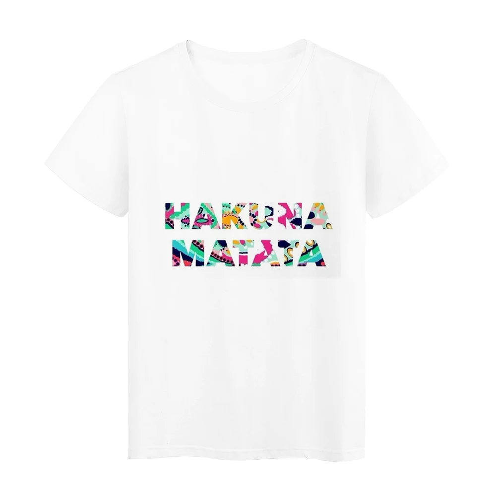 

Disney Cartoon Lion King Shirts Hakuna Matata Aesthetic Letter Harajuku Female T-shirt Holiday Casual Women Tops Happy Everyday