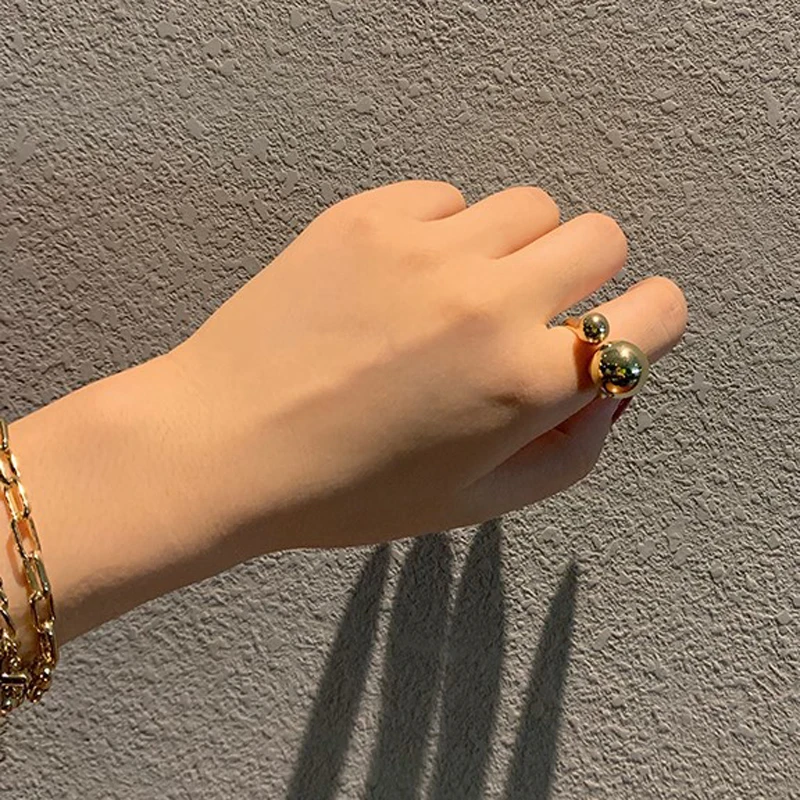 Новая мода Панк стиль два круглых шара Золотой Серебряный цвет Металлические