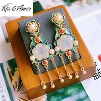 kissflower er187 fine jewelry wholesale fashion woman bride girl mother birthday wedding gift flower 24kt gold stud earrings