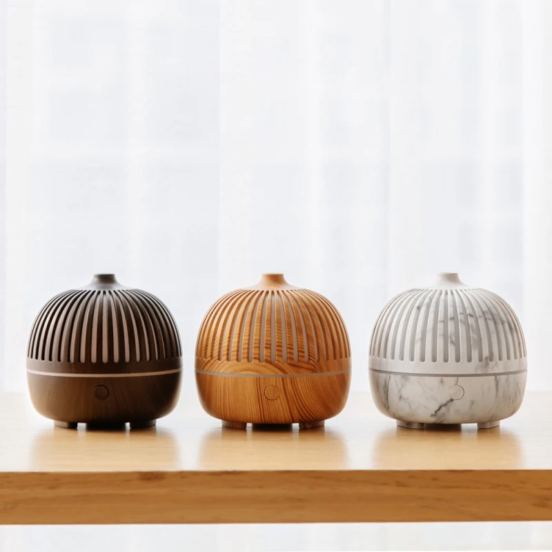 

Electric Humidifier Essential Aroma Oil Diffuser Atomizer Ultrasonic Marble Wood Grain Air Humidifier USB Mini Mist Maker 180ml