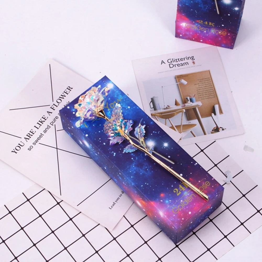 Покрытие из фольги розовое золото роза 24 К креативный подарок на день Святого