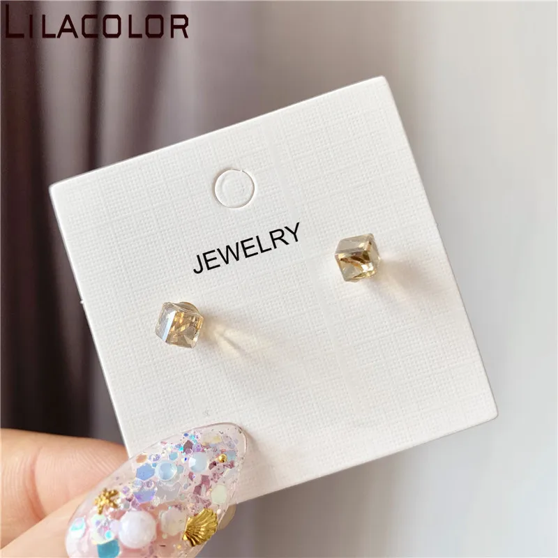 Lilacolor S925 Серебряные иглы мягкий загар блестящие стеклянные серьги из бисера для