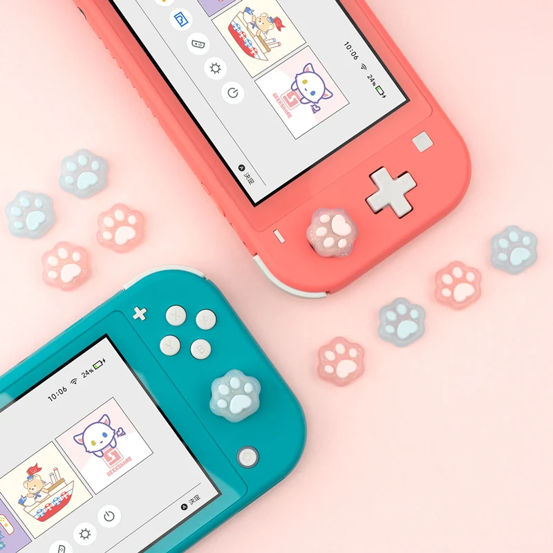 Силиконовый защитный чехол для джойстика Nintendo Switch JoyCon NS Lite в форме кошачьей лапы |