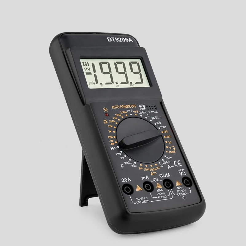 Профессиональный цифровой мультиметр DT9205A 1000 В измеритель напряжения