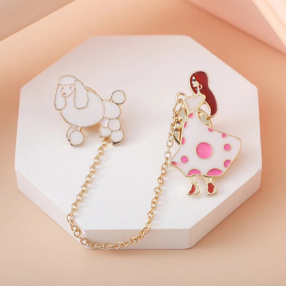 Шамир 3 шт. броши в форме животных для девочек значок с собакой шпильки сумочки