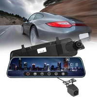 car dvr 10 inch screen video recorder auto registrar stream mirror with rearview front back camera night vision dash cam