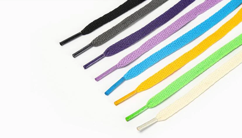 100 Pcs Shoelace Single-Layer Flat Color Shoelace 0.8CM Width Canvas Black White Color Lace Tennis Shoes Sneakers Shoelace