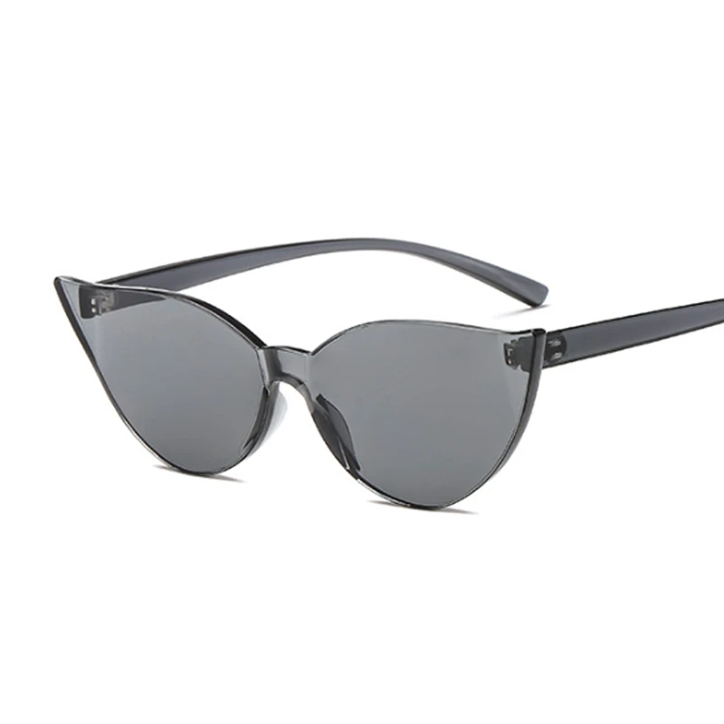 Женские цельные солнцезащитные очки кошачий глаз конфетных цветов дизайнерские