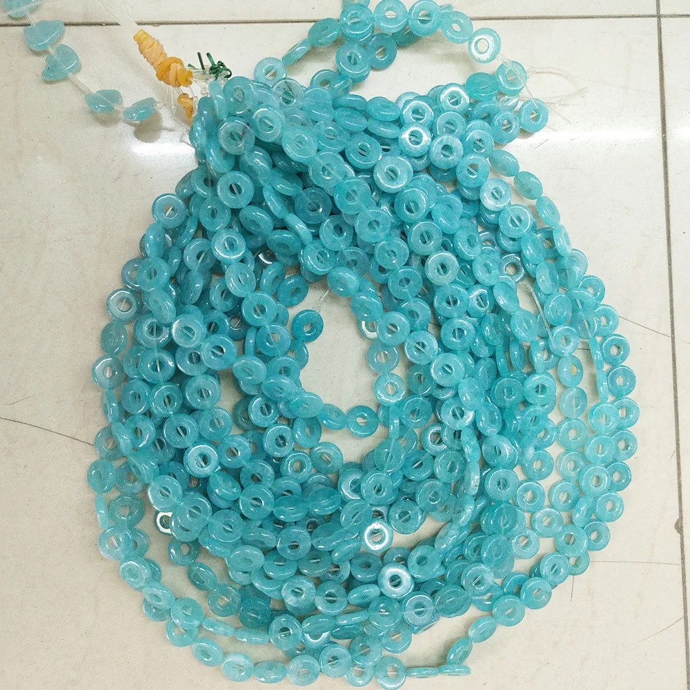 Женское кольцо из бисера с синим кристаллом 10 мм|Бусины| |