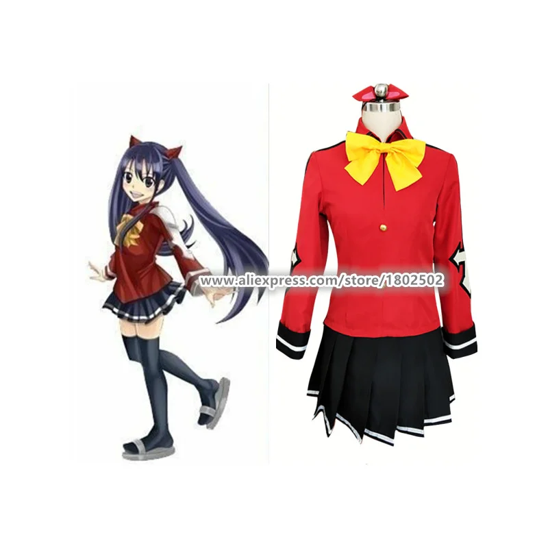 

Anime Cartoon Fairy Tail Cosplay Wendy Marvell Cos Man Woman uniform Cosplay Costume Customize your size