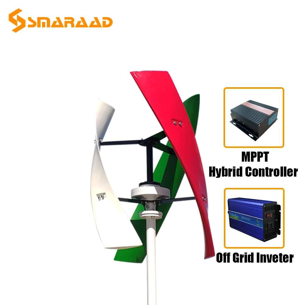 Бесшумный Управление 400W Vertical Axis Wind Turbine 12V 24V 48V  Generator В комплект входят 3 лезвия