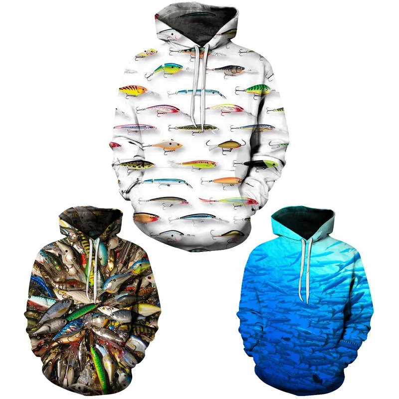Новые трендовые толстовки с принтом рыбы пуловер свитшоты модная индивидуальная