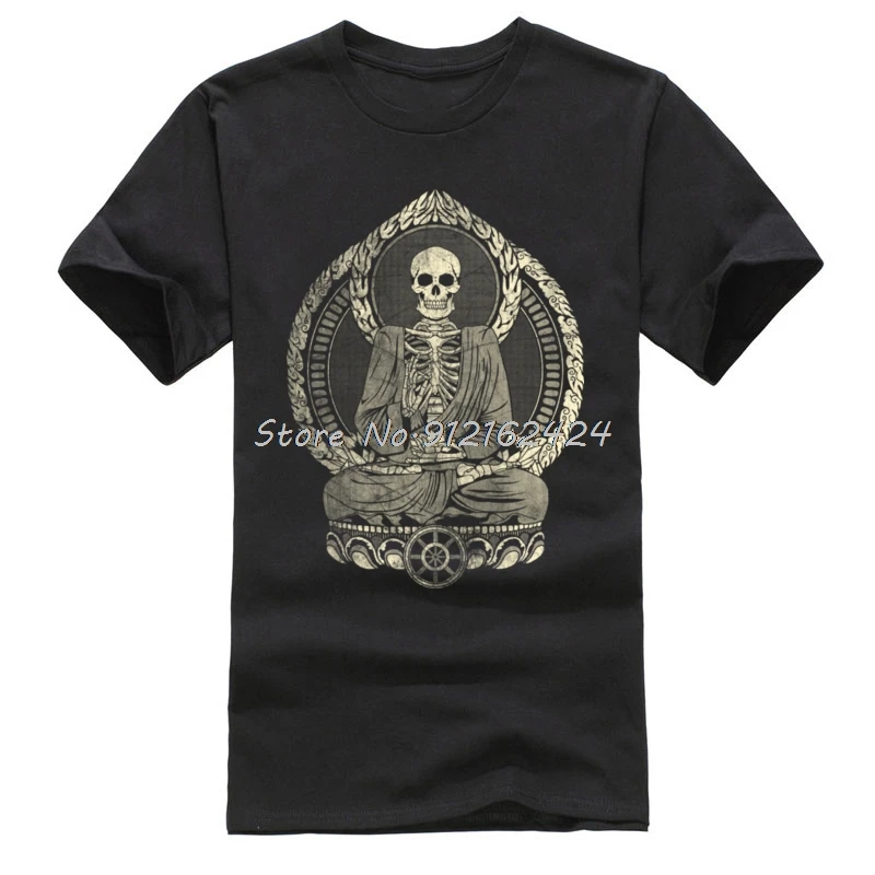 Недорогие новые футболки с изображением мертвого Будды и скелета из чистого