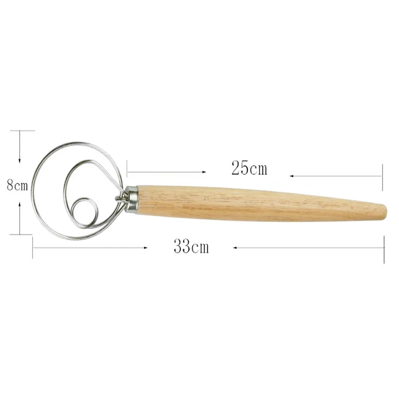 

Eggs Beater Mixer Tool Bread Dough Whisk Mixer Wooden Handle Accessories Tool kitchen accessory