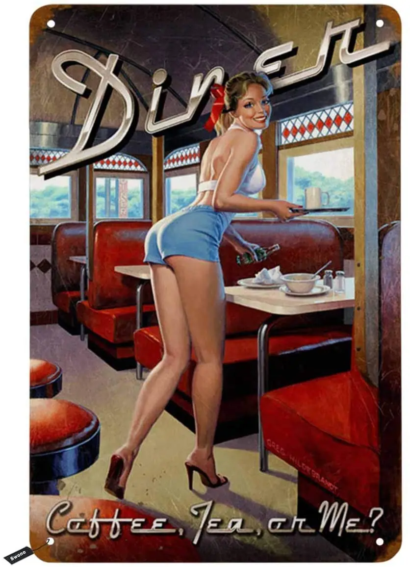 

Retro Metal Sign Restaurant Bar Restaurant Cafe Wall Decoration Girl Smile Cafe Bar Decoration Can Be Customized 12x8 Inches