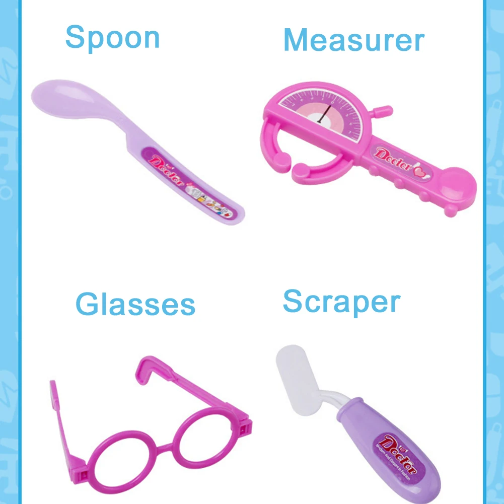 

Role Play Doctor Toy Family Kids Gift Medicine Box Interactive Nurses Stethoscope Children Portable Simulation With Carry Case