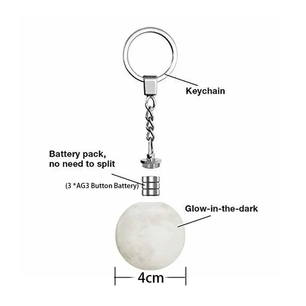 

Portable 3D Print Moon Light Keychain Decoration Night Lamp Creative Gifts Decor Night Light Backpack Keychain Pendant Decor