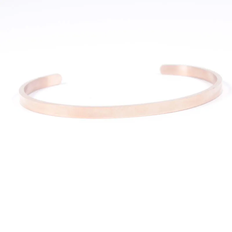 Браслет манжета из нержавеющей стали на заказ 4 мм вдохновляющий подарок