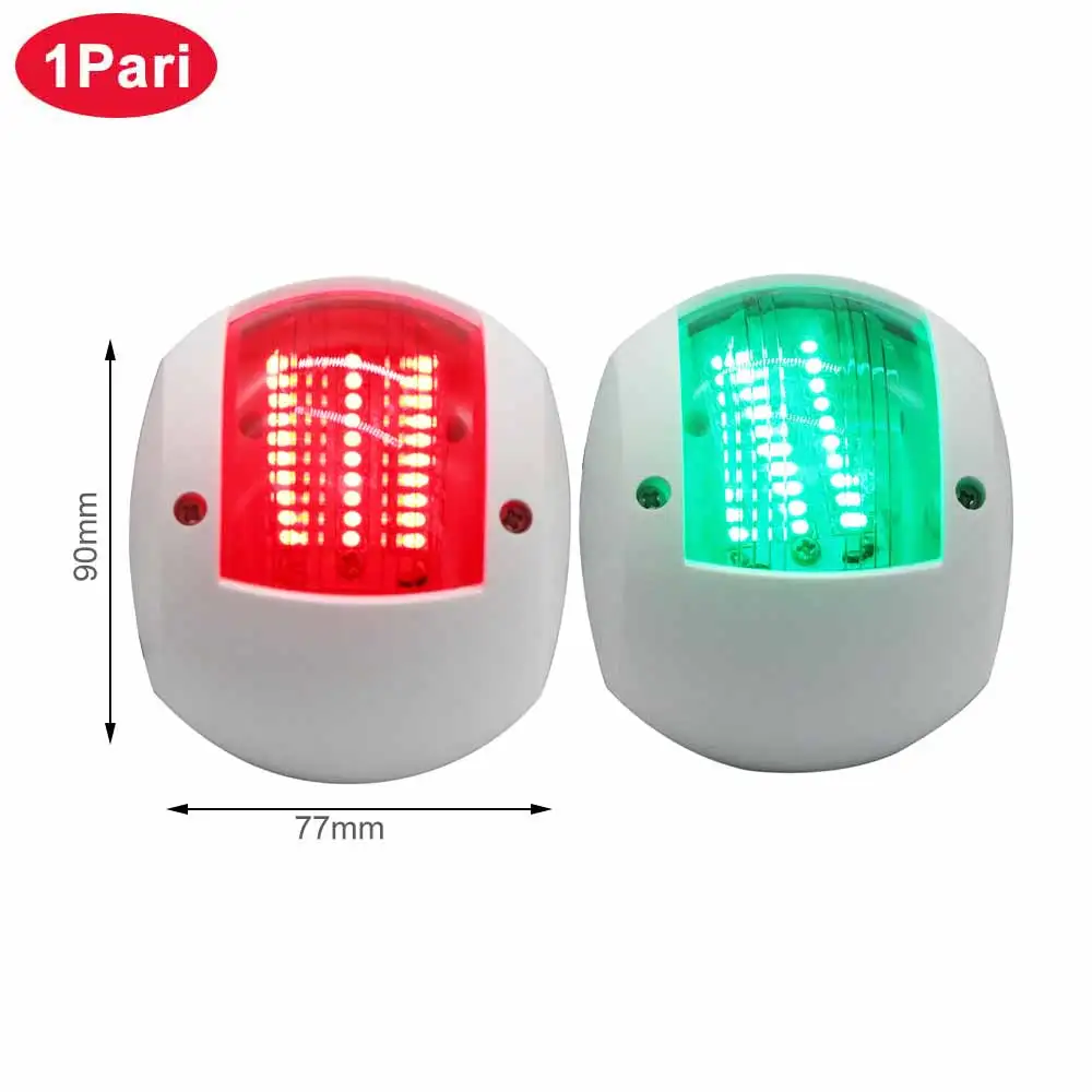 

2pcs Boat Navigation Light Green and Red Signal Light Waterproof Marine LED Port Side and Starboard Light for Boat Yacht Skeeter