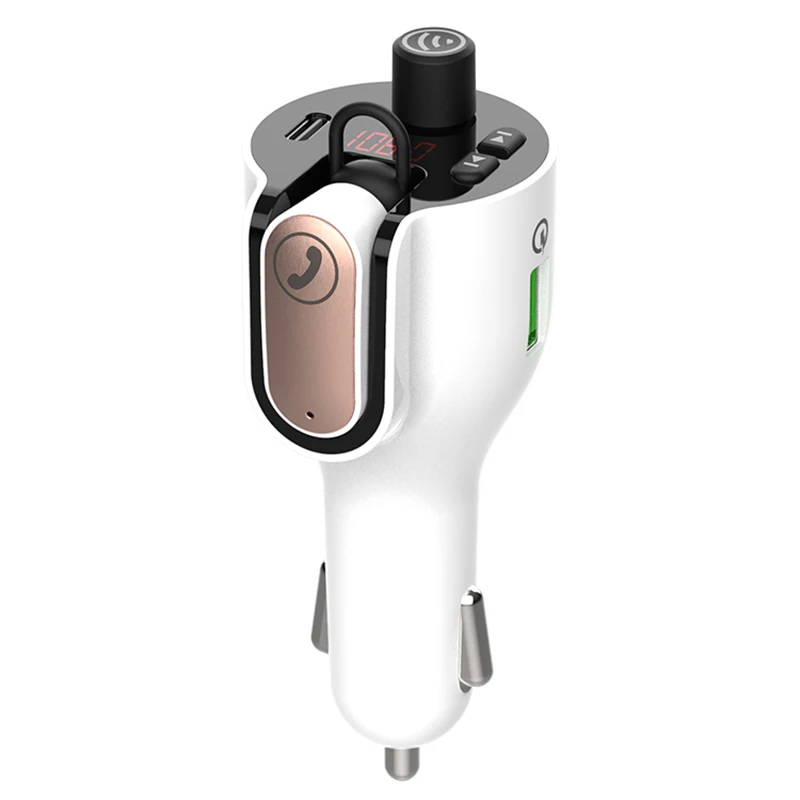 Новый Bluetooth 5 0 FM передатчик Handsfree In Ear Наушники Автомобильный MP3 плеер Поддержка Type
