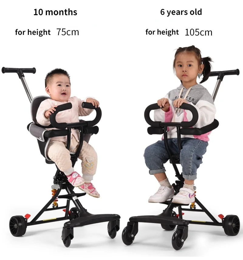 Travel Lightweight Stroller Baby Car Folding Baby Wheelchair Trolley Baby Pushchair Jogging Stroller 8M-6Y Three Wheel Stroller