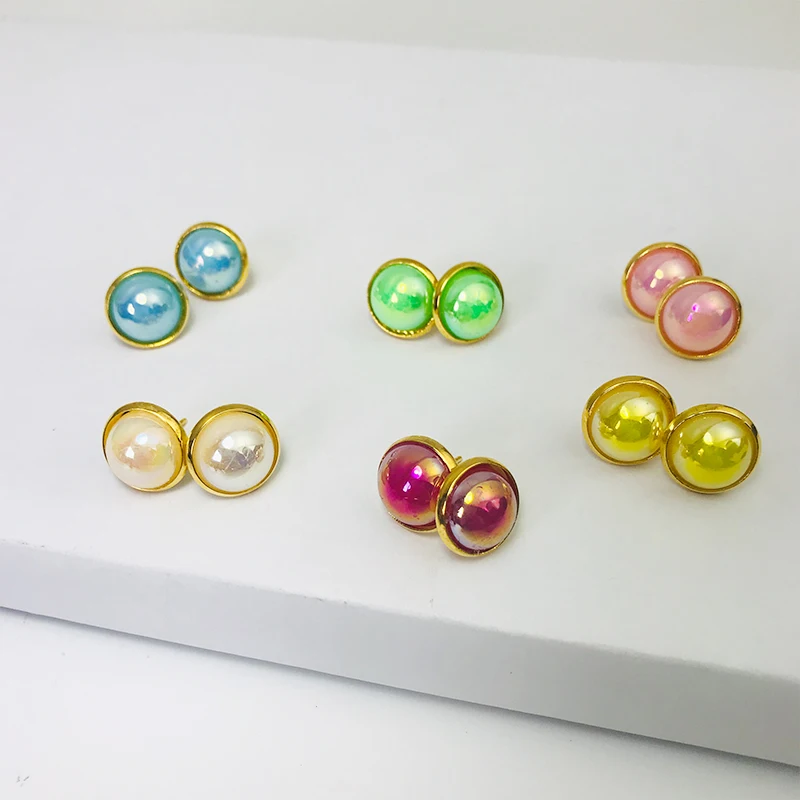 M & G блестящие красочные стразы серьги гвоздики набор милые модные Женские