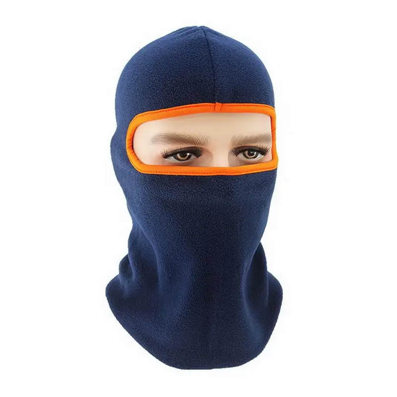 Navy blue orange Детские носки унисекс на открытом воздухе солнцезащитные, для езды головные уборы флисовая грелка ветрозащитный Лыжная Маска Зимний шарф на шею мотоциклетная маска для лица - Цвет: Navy blue orange