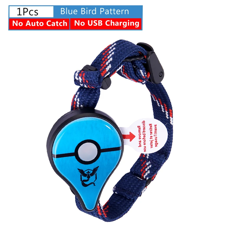 Blue Bird Pattern Bluetooth браслет с автоматической ловлей для игры Pokemon Go Plus, аксессуары для часов с браслетом, часы с зарядкой от usb - Цвет: Blue Bird Pattern
