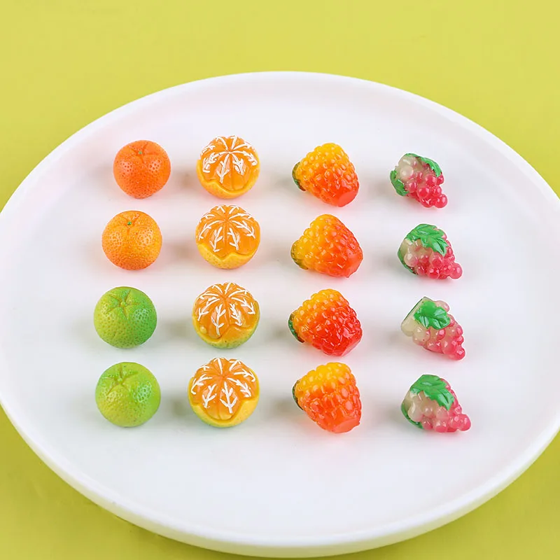 Серьги с фруктами для женщин и девочек серьги оранжевым виноградом личи из смолы