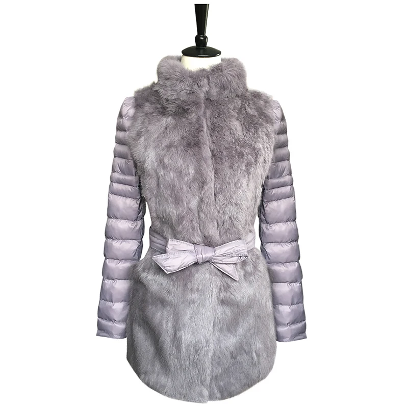 Женская зимняя куртка Новое поступление 2020 облегающее теплое пальто из кроличьего меха Длинная Элегантная