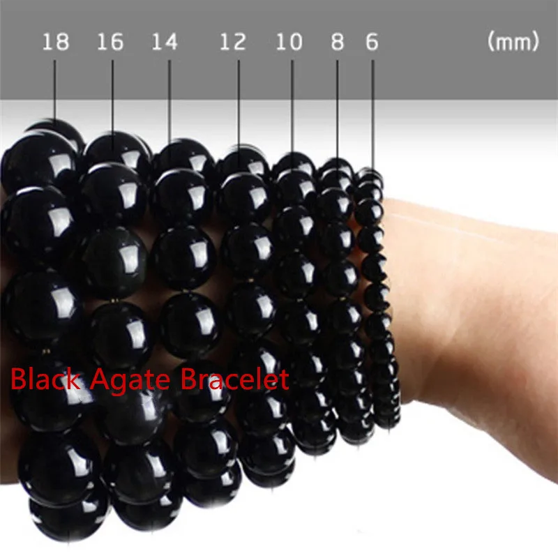 Hot-selling Natural Black Agate single-ring bracelet fashion boutique jewelry men and women to ward off evil transfer Buddha | Украшения и