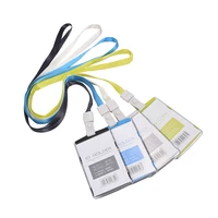 card bag name badge cards case business card holder storage plastic passport cover with nack lanyard company office supply