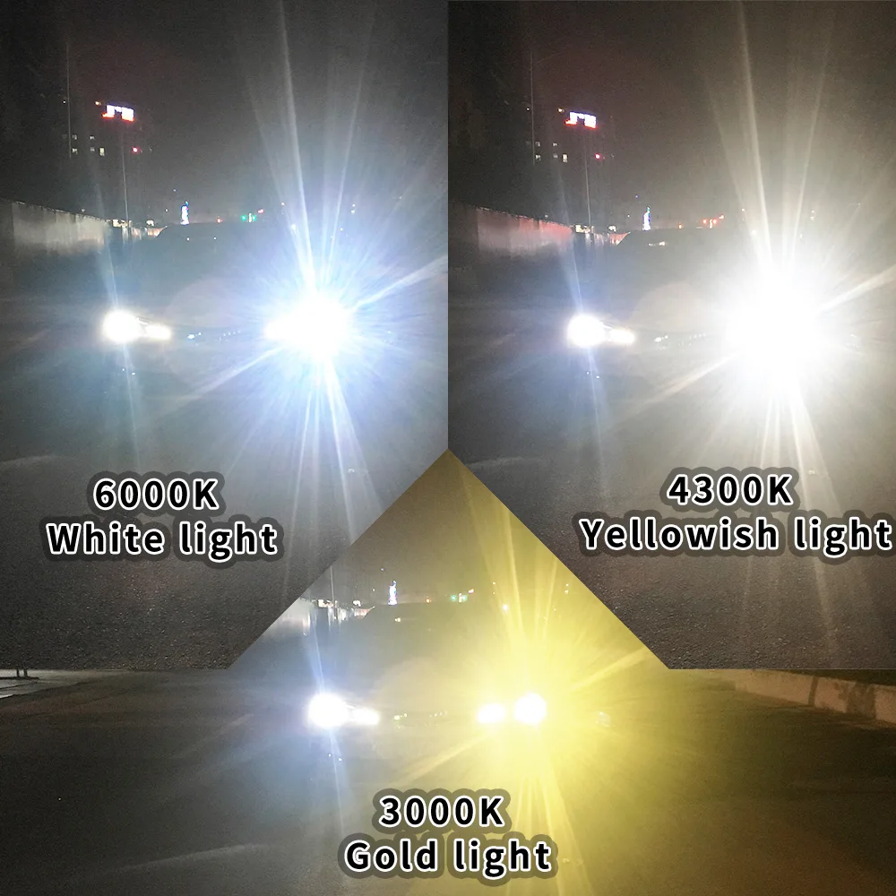 HAOSJ H7 светодиодный автомобиль лампа H4 светодиодный H11 3000K 4300K 6500K 12000LM HB3 светодиодный Автомобильный свет H1 H3 H27 светодиодный фар