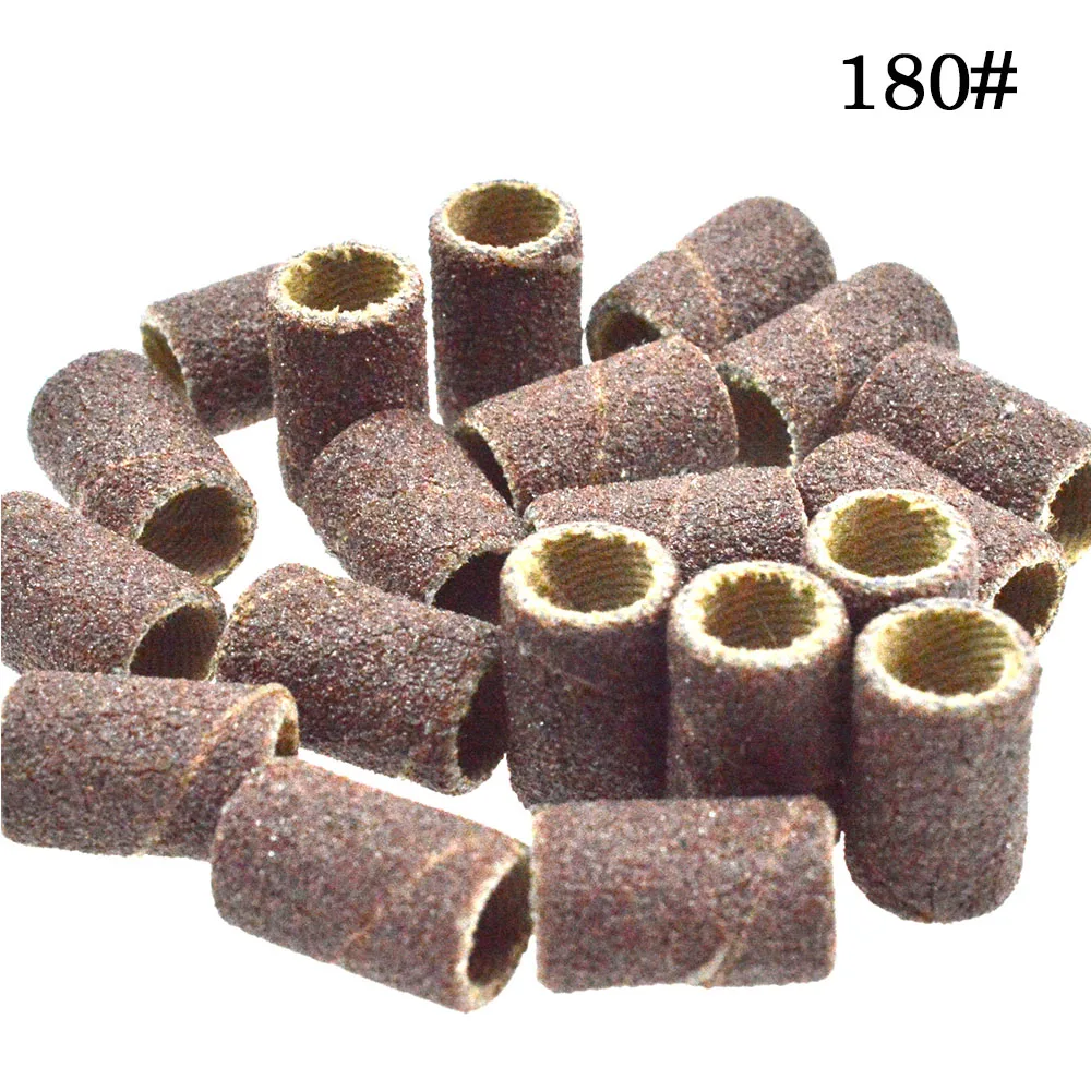 

new100pcs Electric Drill Sand Brands for Grinding Removal Refillable Nail Art Sand Cutter for Manicure Pedicure Ring Bits