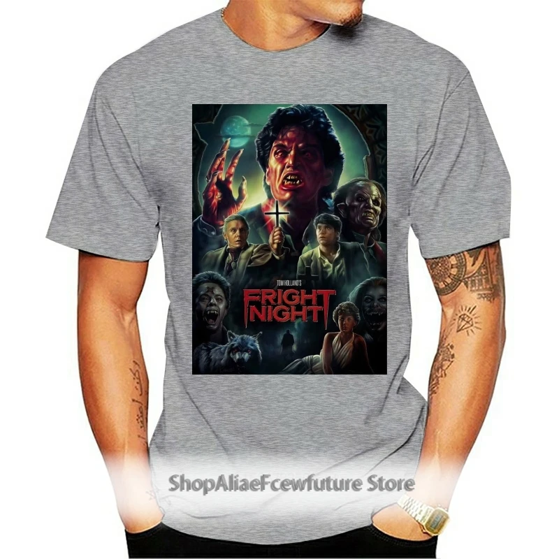 

NEW FRIGHT NIGHT 80'S HORROR MOVIE POSTER SIZE S TO 2XL USA SIZE T-SHIRT EN1 Cotton Male Female Tops Tee Shirt