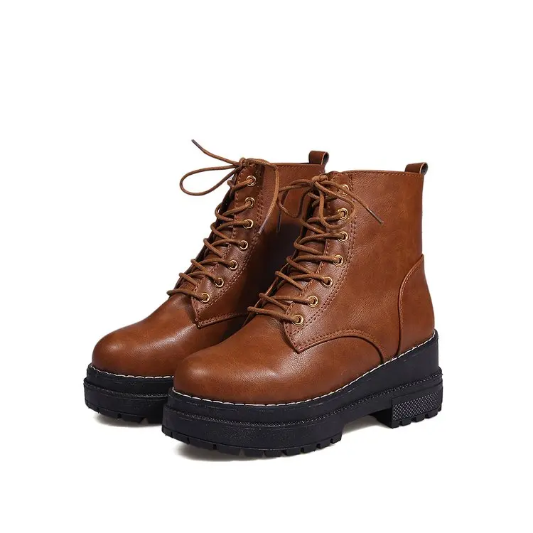 Сапоги Aleafalling женские на высоком каблуке 6 см мягкая кожа шнуровке однотонные для